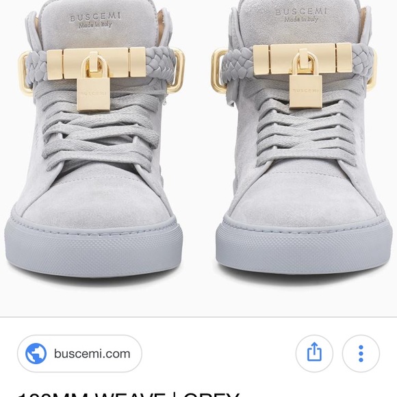 Buscemi Gray 100mm Weave High-top Trainers Size 36 - Picture 5 of 9